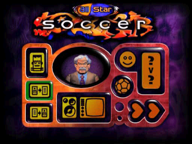 All-Star Soccer title screen for Playstation